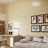 Самоклеюча 3D панель під Бежеву цеглу В РУЛОНІ 3080x700x3мм, фото 7