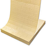 Самоклеюча 3D панель під Бежеву цеглу В РУЛОНІ 3080x700x3мм, фото 6