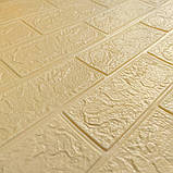 Самоклеюча 3D панель під Бежеву цеглу В РУЛОНІ 3080x700x3мм, фото 2