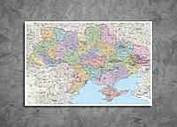 Фотокартина настенная Политическая карта Украины картина печать на холсте 60х40