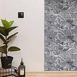 Фактурна самоклеюча 3D панель Чорний мармур В РУЛОНІ 3080x700x3мм, фото 7
