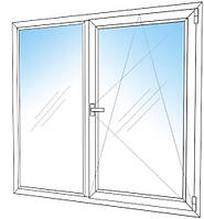 Металопластикове вікно стандартне (відкривна частина, стулка + нерухома частина, "глуша")