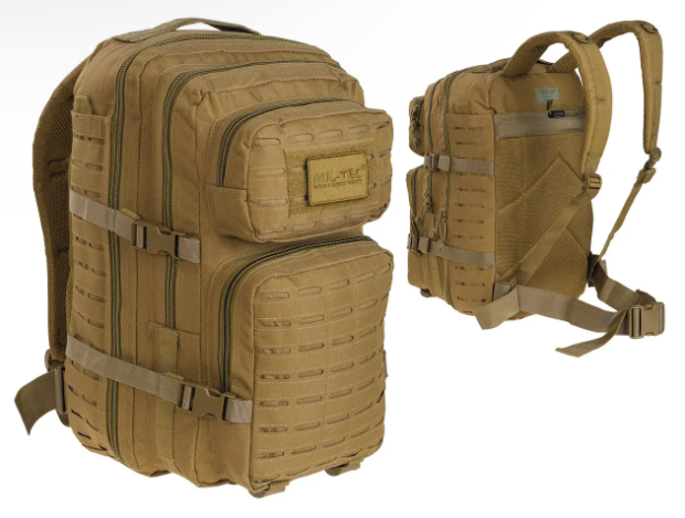 Тактичний рюкзак MIL-TEC Tactical Assault, 36 літрів, рюкзак для військових, Coyote, Німеччина