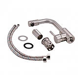 Змішувач для умивальника WEZER EKO1B-01, сатин, фото 3