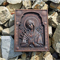 Ікона Чудотворна "Семістрельна" Божої Матері, різьблена з дерева