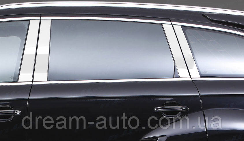 Audi Q7 2005-2015 рр. Молдинги дверних стійок (нерж.)