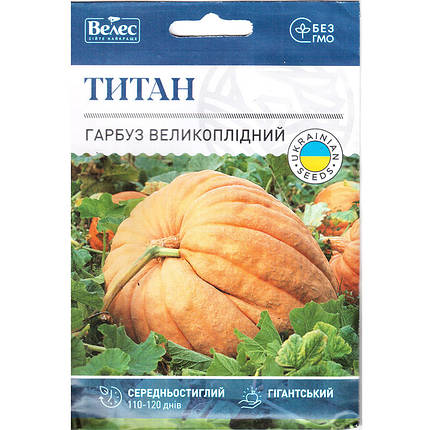 Насіння гарбуза великоплідного "Титан" (10 г) від ТМ "Велес", фото 1
