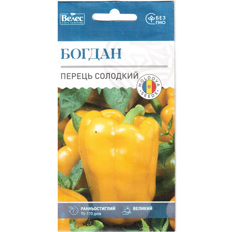 Насіння перцю жовтого, раннього "Богдан" (0,3 г) від ТМ "Велес"