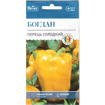 Насіння перцю жовтого, раннього "Богдан" (0,3 г) від ТМ "Велес", фото 1
