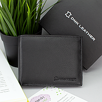Чоловіче портмоне з натуральної шкіри чорний без кнопки DNK N1020-CCF
