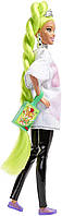 Лялька Барбі Екстра з неоново-зеленим волоссям Barbie Extra HDJ44, фото 3