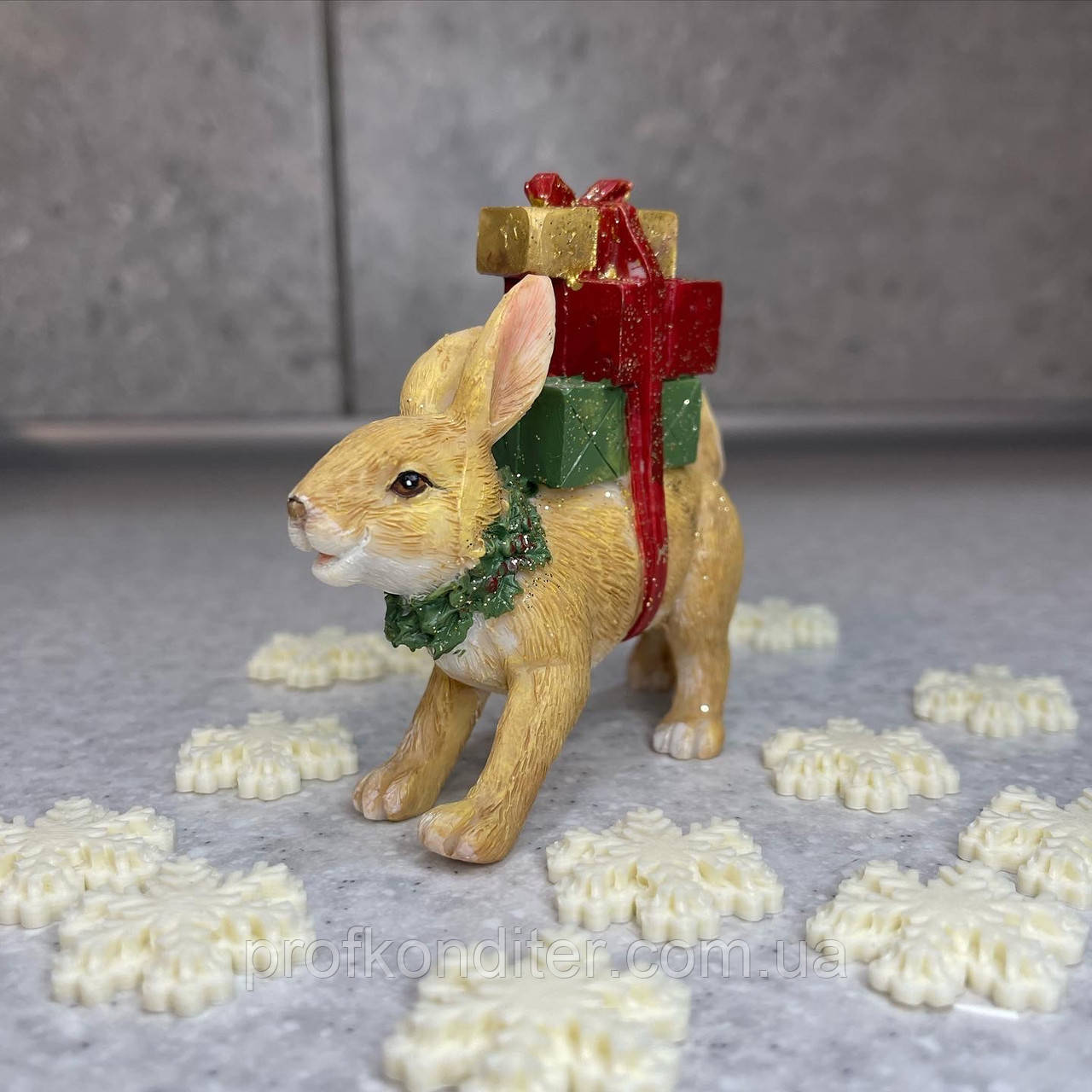 Силіконовий молд для шоколаду "Зайчик з подарунками", фото 1