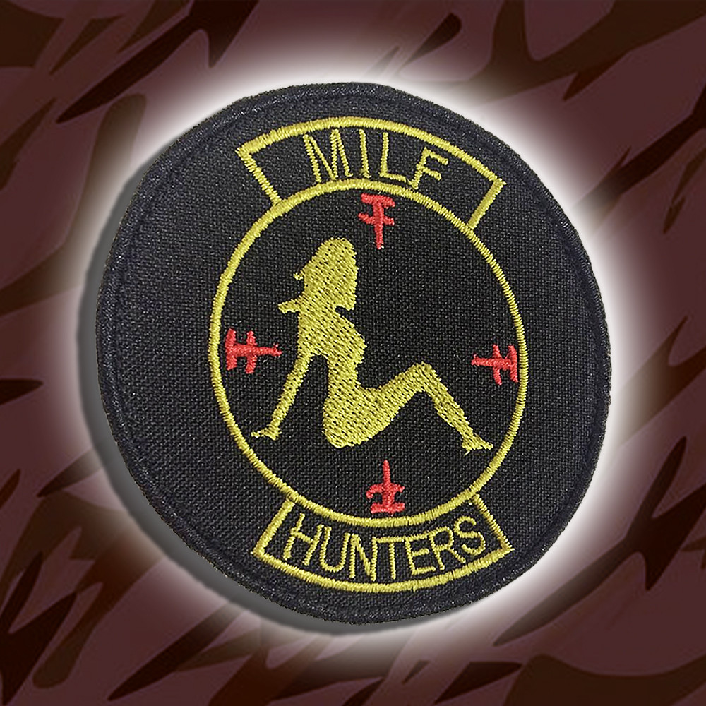 №173 Шеврон HUNTER (Форма коло. Фон чорний) Розмір 8см