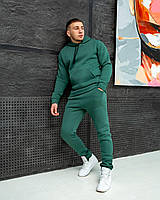 Зимовий чоловічий спортивний костюм на флісі бірюзовий