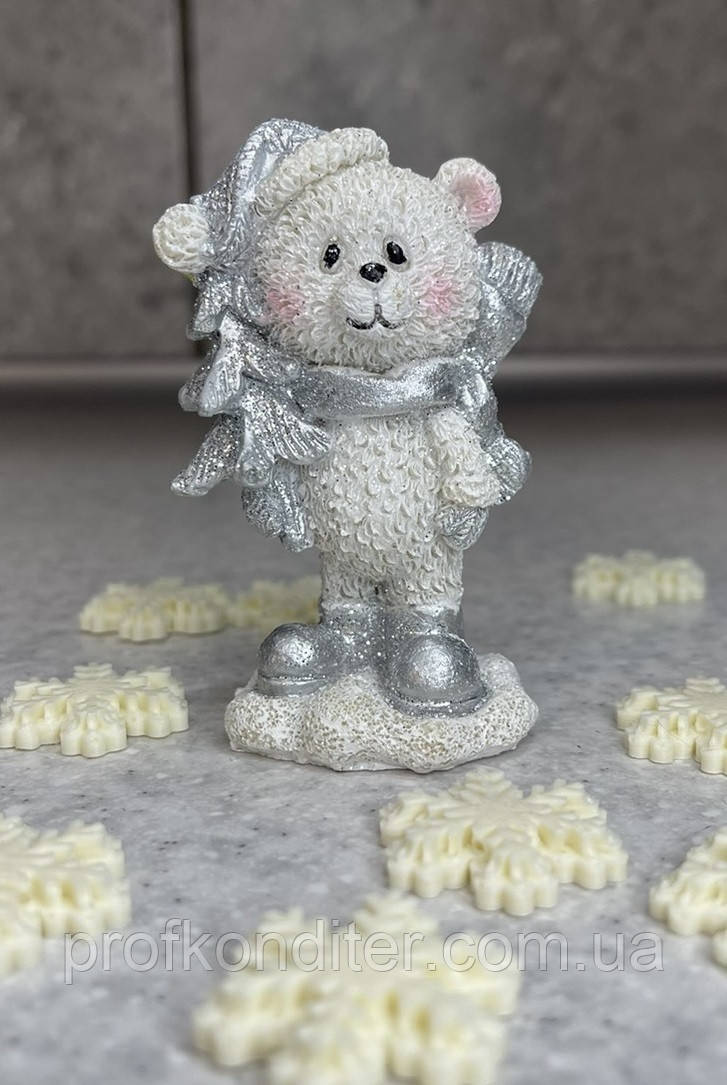 Силіконовий молд для шоколаду "Новорiчний ведмедик з ялинкою", фото 1