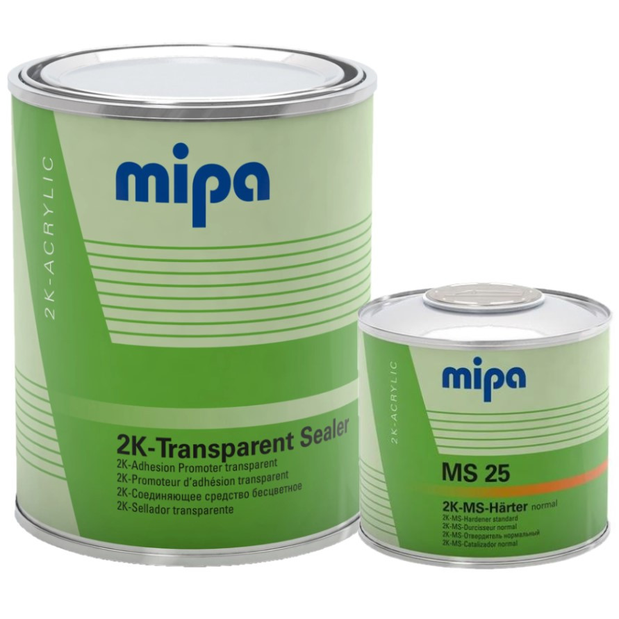 Грунт акриловий Mipa 2К Transparent sealer прозорий 1 л + затверджувач MS25 0.5 л, фото 1