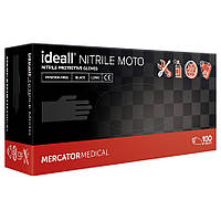 Нитриловые защитные перчатки Mercator Ideall Nitrile Moto L черные (50 пар)