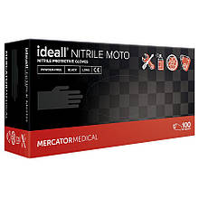 Нітрилові захисні рукавички Mercator Ideall Nitrile Moto L чорні (50 пар)