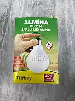 Аварійна лампочка-ліхтарик ALMINA DL-2024 з акумулятором 12 вт, фото 3