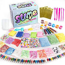 Великий Набір добавок для слаймів Slime Box 162 шт Глітер, Слюда, Декор, Кульки пінопласту (00286)