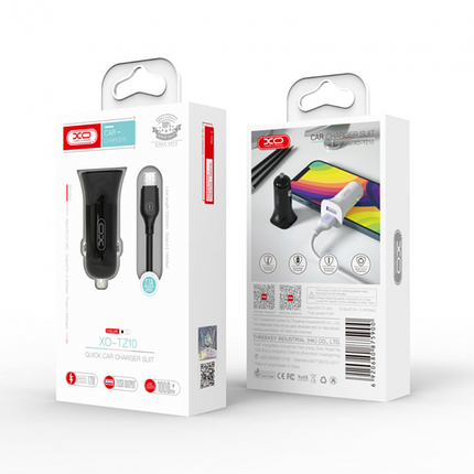 АЗП XO TZ10 + Type-C (2USB 2.4 A) 12 W чорний, фото 2