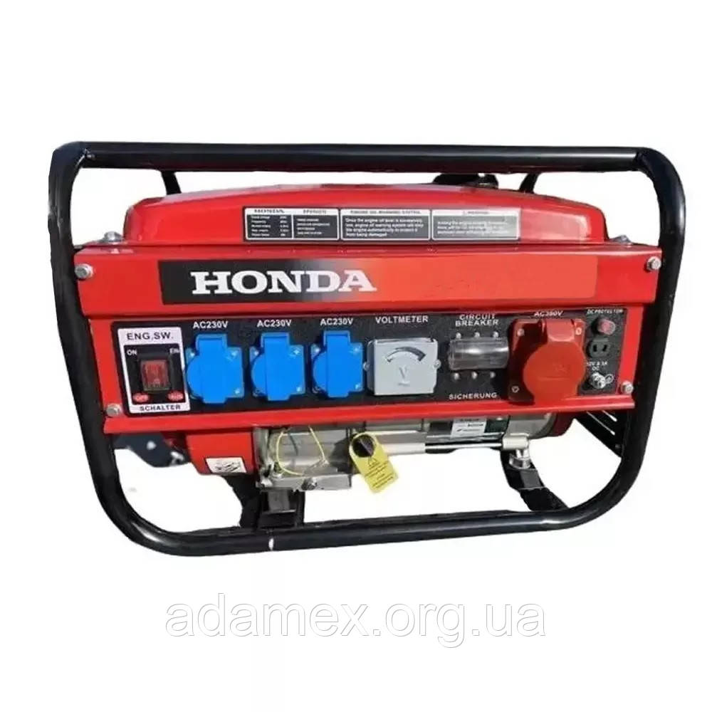 Електрогенератор бензиновий Honda 5,5 кВт з електростартером, 3-фазний