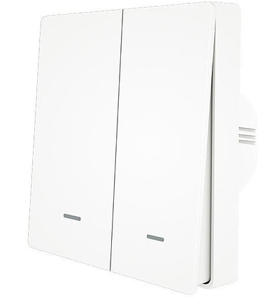 Розумний вимикач MOES Smart Light Switch, 2 клавішний Zigbee Tuya 2MQTT, універсальний з нулем та без, фото 1