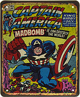 Металлическая табличка / постер "Капитан Америка. Безумная Бомба Может Уничтожить Мир / Captain America.