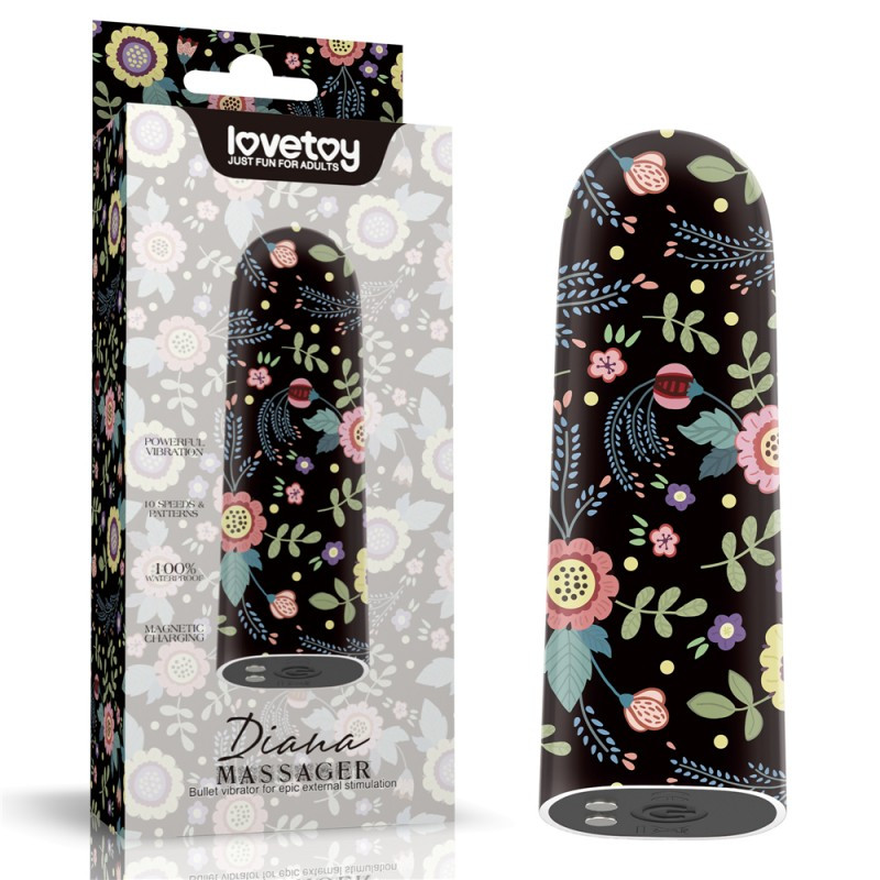 Компактний вібратор із принтом Rechargeable Diana Massager | Puls69, фото 1