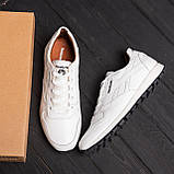 Чоловічі осінні весняні шкіряні кросівки Reebok (Рібок) білі з натуральної шкіри *210 White*, фото 6