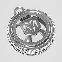 Брелок серебряный (изготовление - золото, бронза, серебро) для автомобильных ключей Dodge, БК0011-БРК