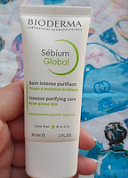 Bioderma sebium global 30 мл интенсивное очищающее средство для кожи склонной к акне крем для лица