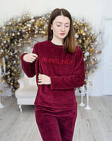 Тепла піжама для вагітних і годуючих мам BURGUNDY, фото 5