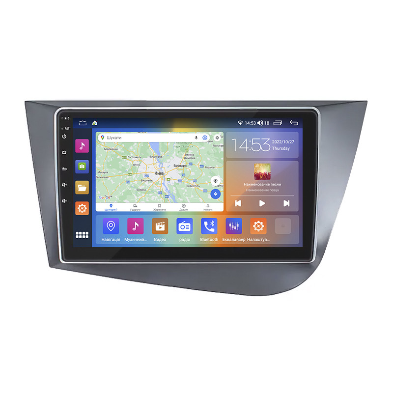 Штатна магнітола 9" Lesko для SEAT Leon II Рестайлінг 2009-2012 2/32 Gb CarPlay 4G Wi-Fi GPS Prime Сіат