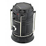 Ліхтар Кемпінговий світлодіодний на сонячних батарейках SH5800T Чорний, фото 3