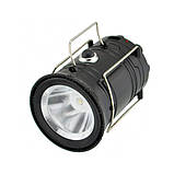 Ліхтар Кемпінговий світлодіодний на сонячних батарейках SH5800T Чорний, фото 6