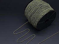 Цепочка шариковая для украшений 2.4 мм, цвет "старая латунь". 1 метр