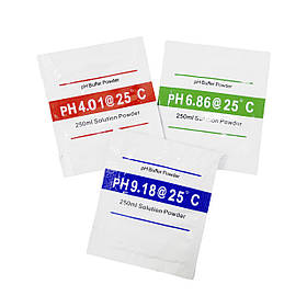 Буферні порошки для калібрування pH-метра, Комплект 3шт (рН 4,01, 6,86, 9,18)