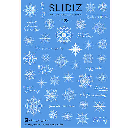 Слайдер-дизайн Slidiz 123 зимовий, сніжинки білі, фото 1