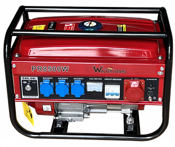 Бензиновий генератор Walter Stahl PR8500WS (GS8500E) 2.5 кВт ручний старт Лучшая цена