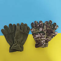 Перчатки флисовые для мужчин, зимние перчатки на флисе однотонные, варежки оптом