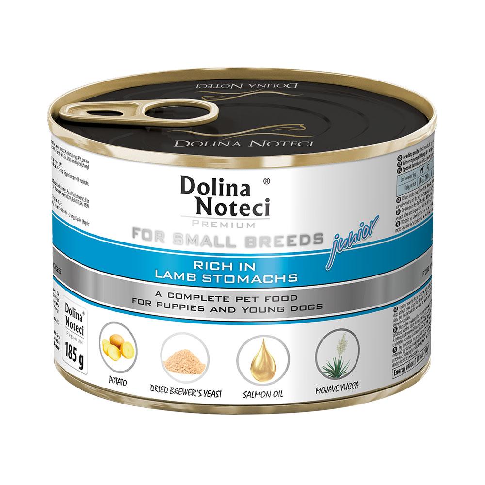 Вологий корм для цуценят дрібних порід зі шлунком ягняти Dolina Noteci Premium Junior 185 г