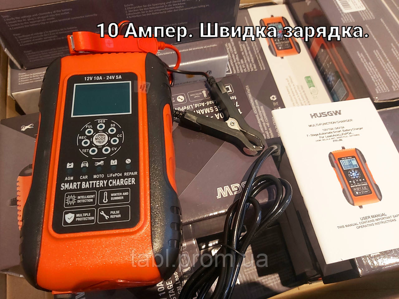 10A зарядное устройство для аккумулятора, 12V / 24V Быстрая зарядка (ID ...