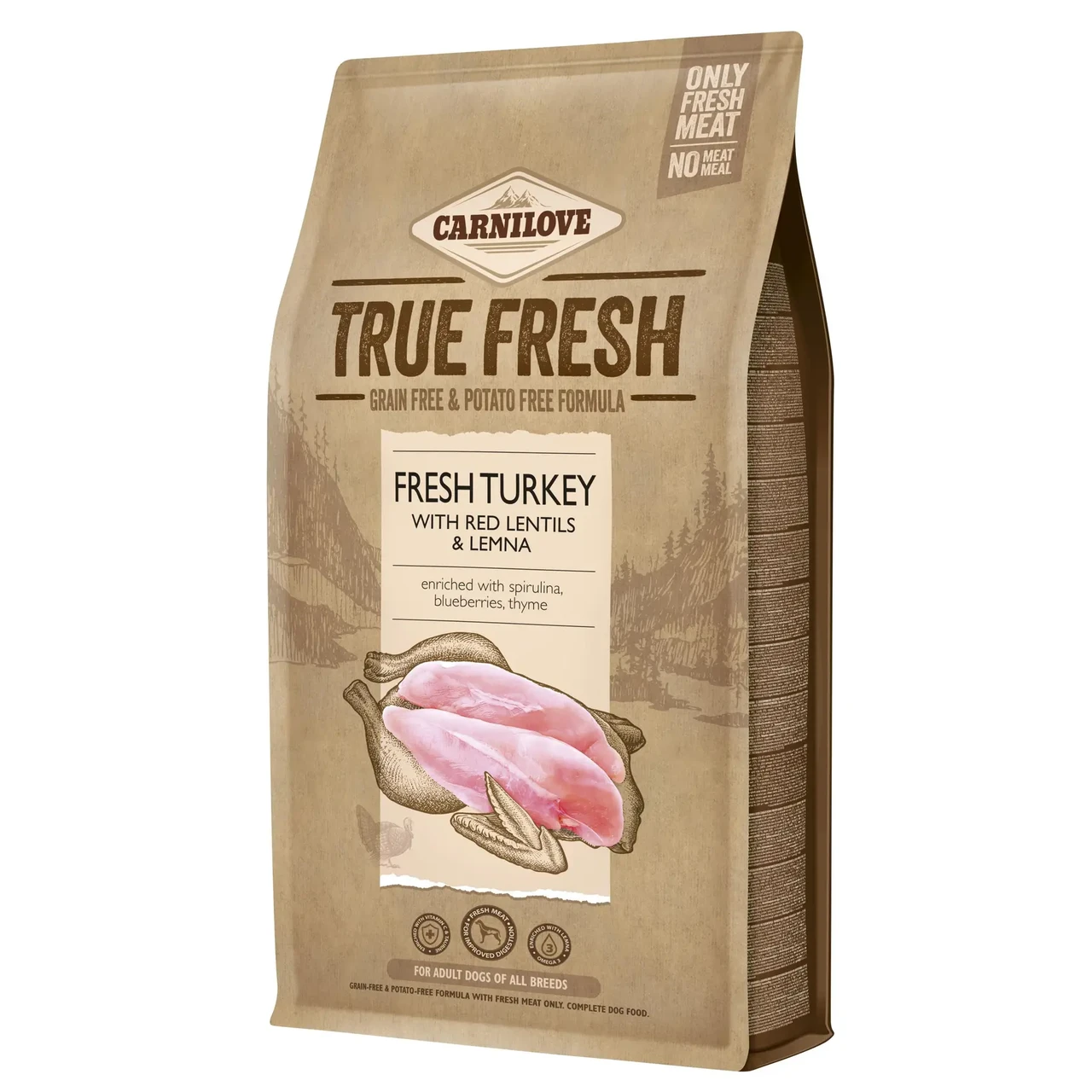 Сухий корм для дорослих собак усіх порід Carnilove True Fresh TURKEY for Adult dogs (індичка) 4 кг