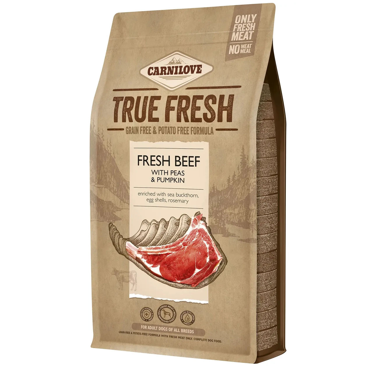 Сухий корм для дорослих собак усіх порід Carnilove True Fresh BEEF for Adult dogs (яловичина) 1.4 кг