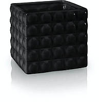 Горщечок кашпо для квітів керамічний чорний маленький