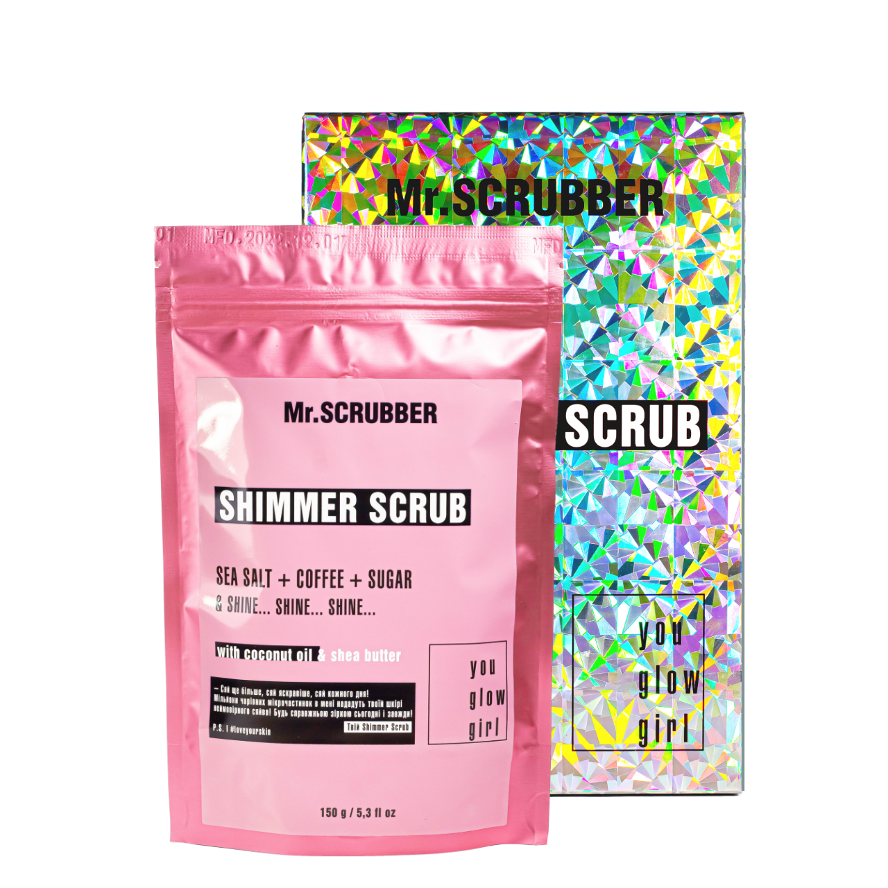 Скраб для тіла Mr Scrubber Shimmer scrub з морською сіллю та кавою