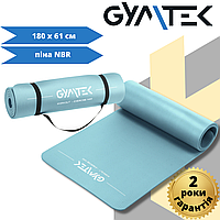 Коврик (мат) для йоги и фитнеса Gymtek NBR 1 см бирюза