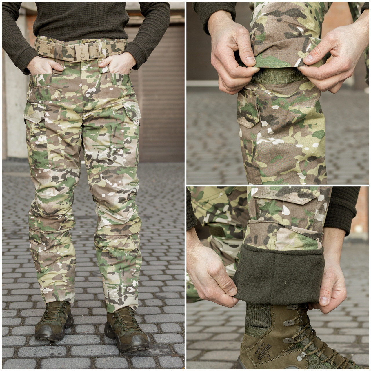 Штани тактичні 13 кишень на флісі GRIFON Apex Tactic мультикам Rip-Stop, фото 1