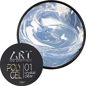 Полігель ART IN DETAIL Polygel Crystal Clear №01, 15 мл прозорий